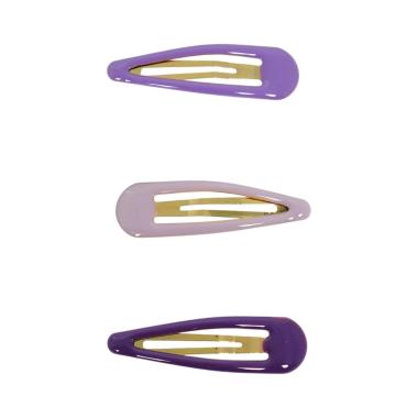 Clic clac per capelli 5 cm smaltato toni del viola