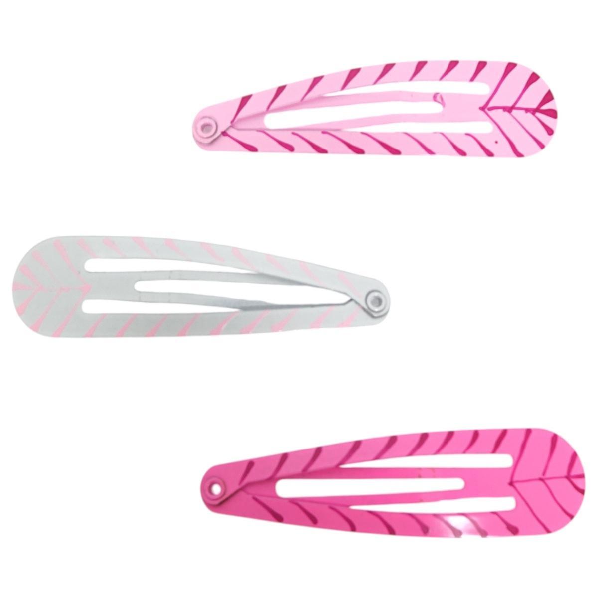 Fermaglio clic clac per capelli in metallo 6 cm toni del rosa
