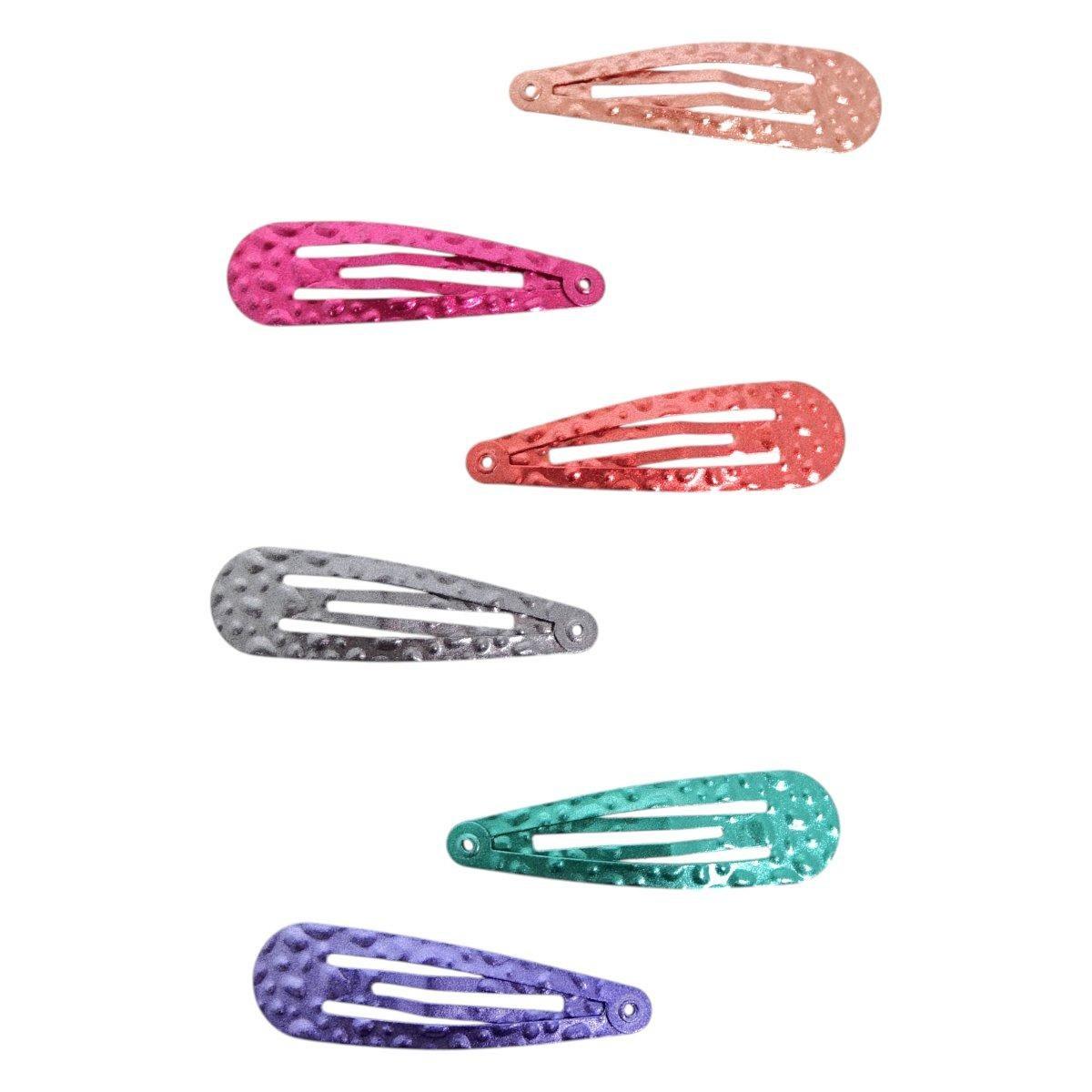 Fermaglio clic clac per capelli 5 cm metal martellatato