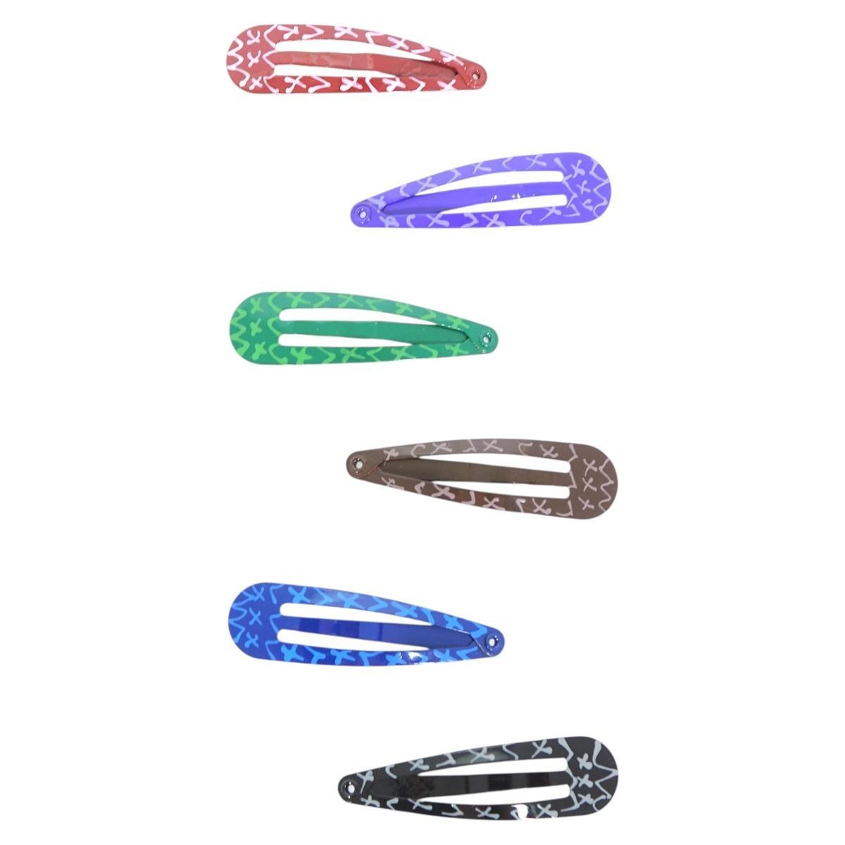 Fermaglio clic clac per capelli in metallo 4 cm con decori