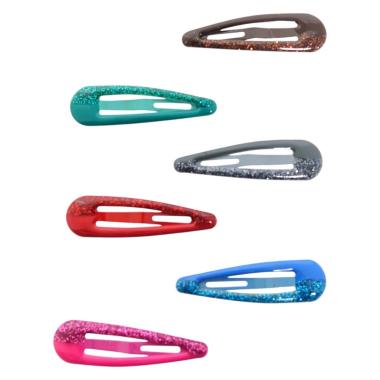 Fermaglio clic clac per capelli 6 cm smaltato glitter