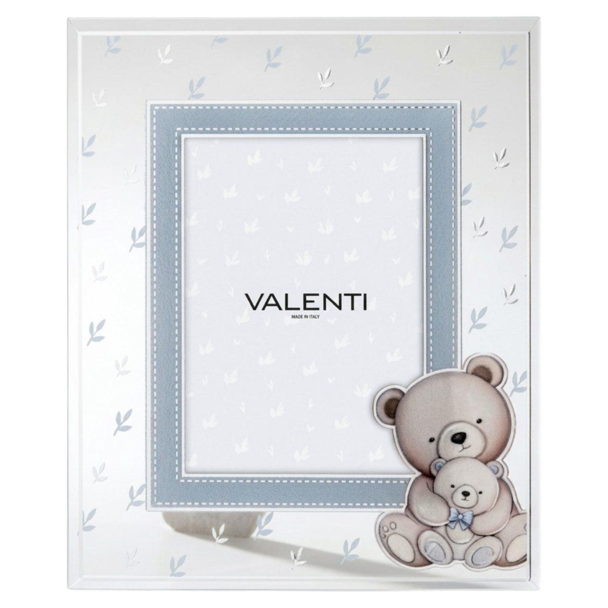 Cornice portafoto in vetro 13x18 cm orsetti celeste Valenti