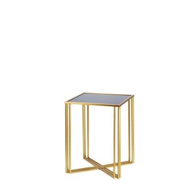 Tavolo quadrato in ferro e vetro 39x39xh51 cm