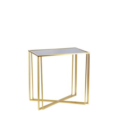 Tavolo rettangolare in ferro e vetro 60x40xh60 cm