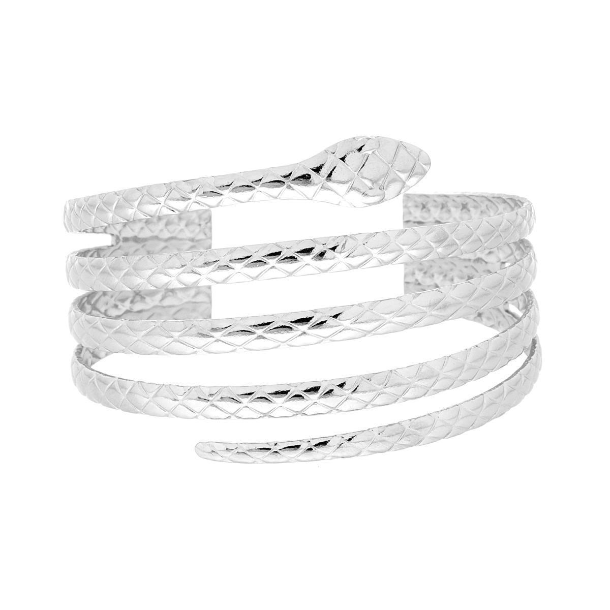 Bracciale Rigido modello Schiava Multifilo Serpente in ACCIAIO<BR>