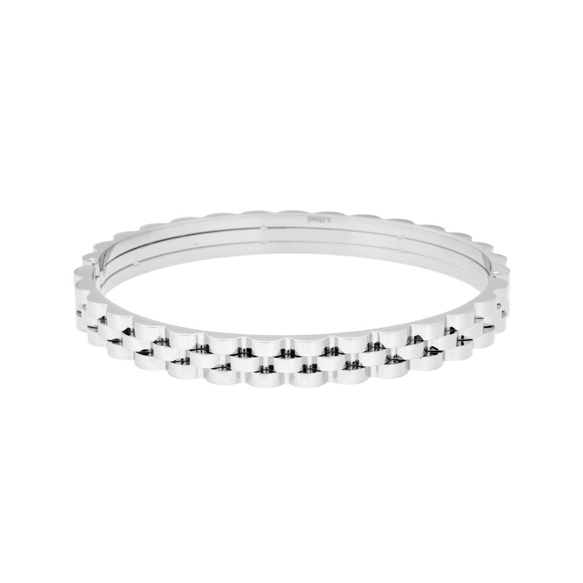 Bracciale Rigido modello Schiava Catena Ondulata in ACCIAIO<BR>