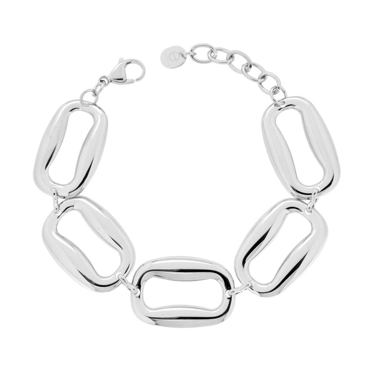 Bracciale Catena Rettangoli in ACCIAIO <BR>