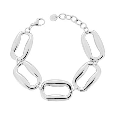 Bracciale Catena Rettangoli in ACCIAIO <BR>