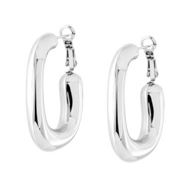 Orecchini Cerchio Quadrato Bubble in ACCIAIO<BR>