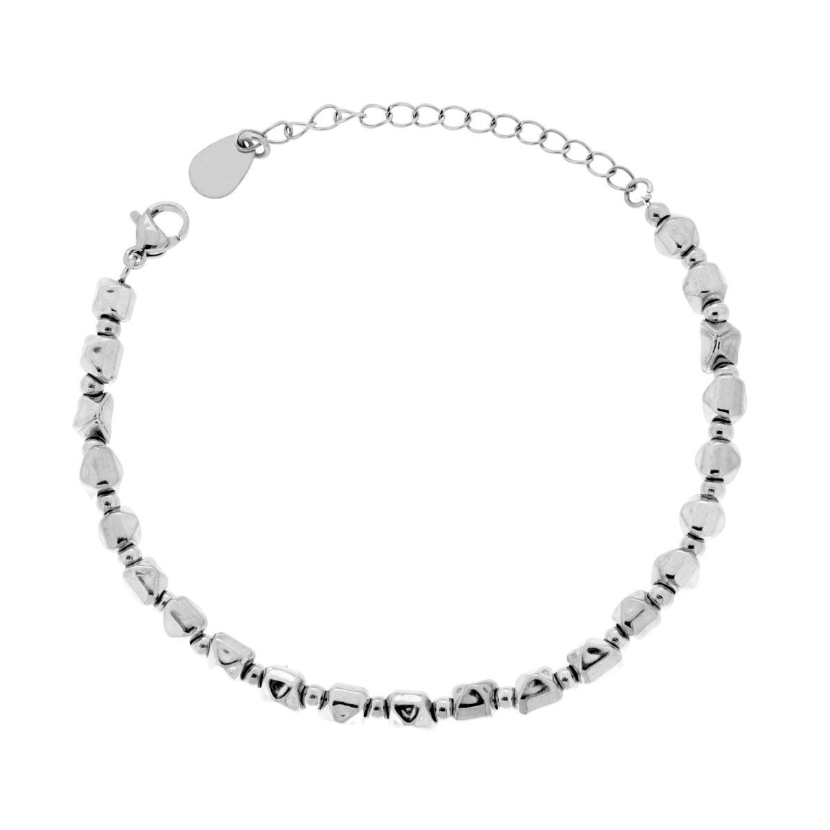 Bracciale Catena con Pepite e Palline in ACCIAIO <BR>