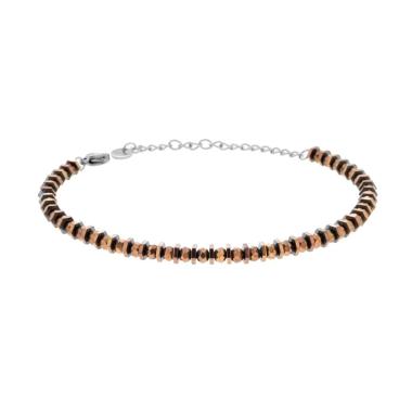 Bracciale Catena di Bulloncini e Crystal Bronzo in ACCIAIO <BR>