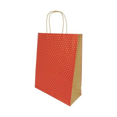 Shopper in carta colore rosso a pois h.37 x l.27 x p.12 cm