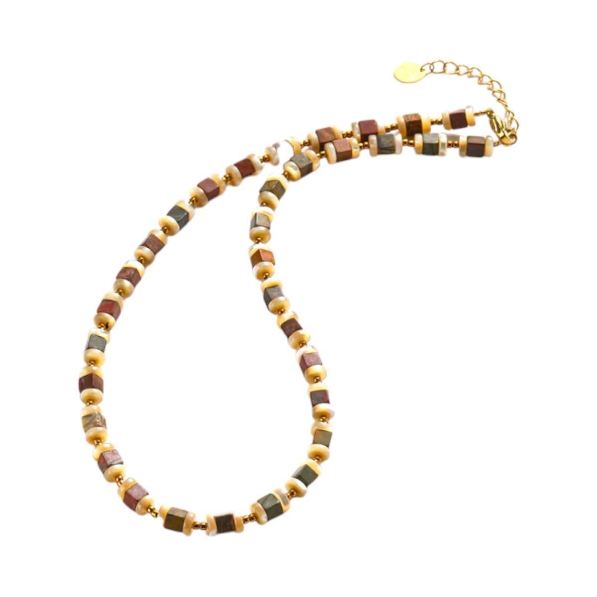 Collana donna in acciaio e perle di fiume C63