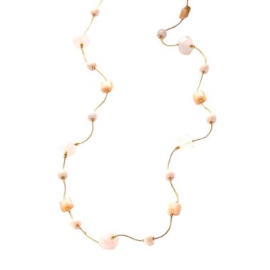 Collana donna in catena di serpente con pietra dura agat C63