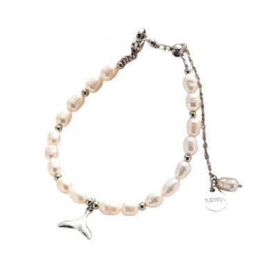 Bracciale perle di fiume e coda pesce C63