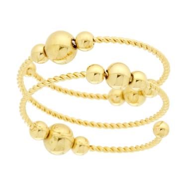 Anello Multifilo con Palline in ACCIAIO colore Oro<BR>