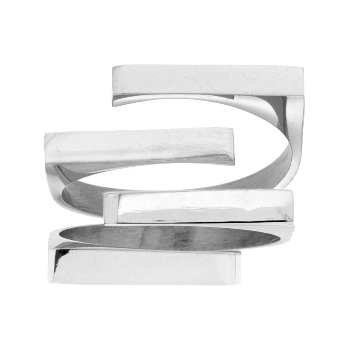 Anello Chevalier Scomposto Contrarie in ACCIAIO