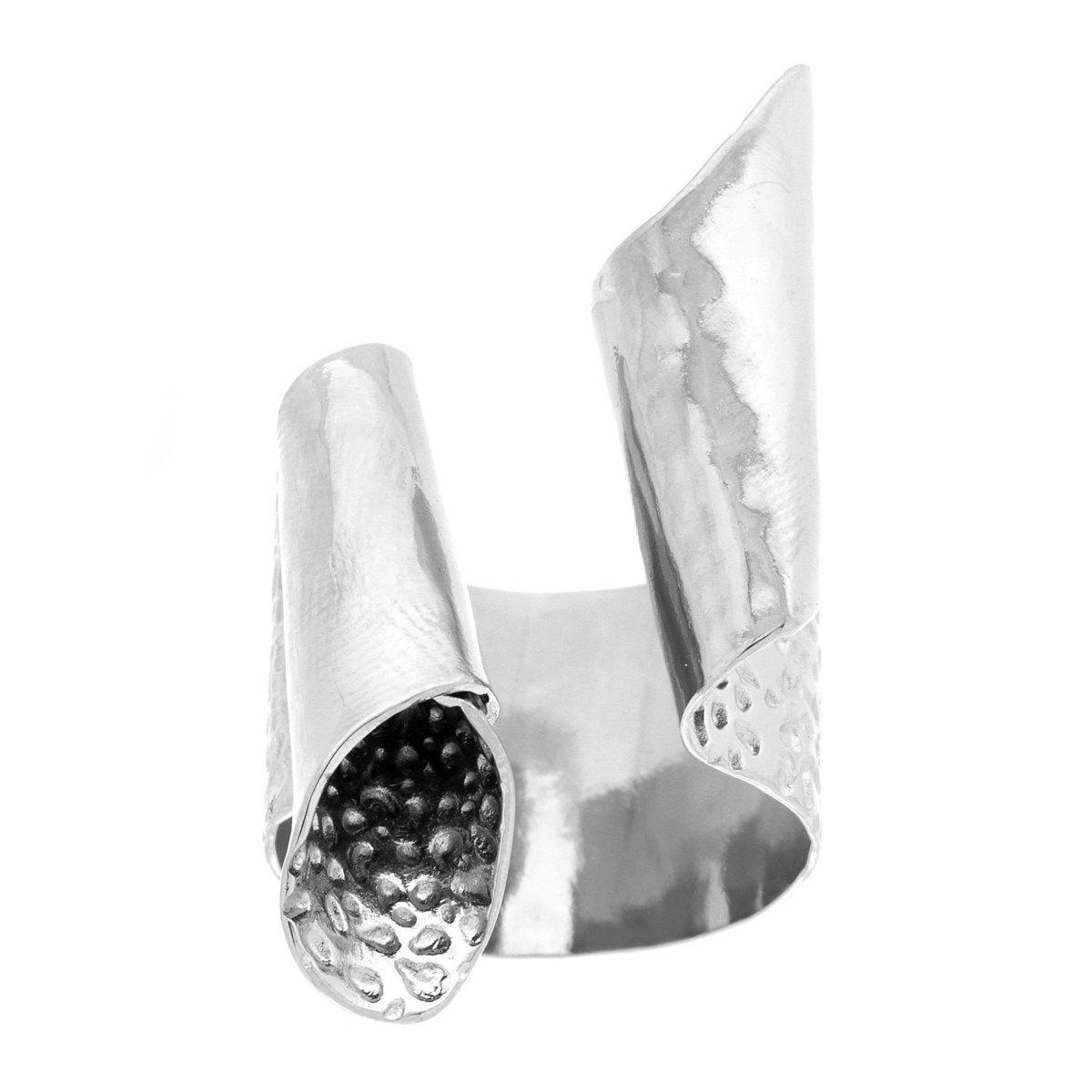 Anello Fascia Scultura Nastro Contrarie in ACCIAIO