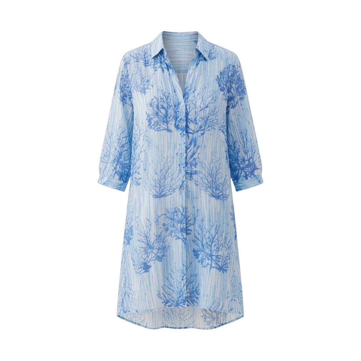 Copricostume donna in cotone con bottoni fantasia coralli Twiggy