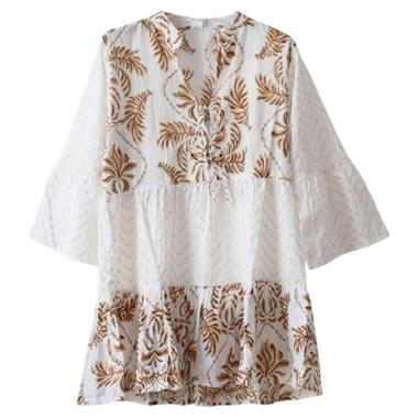 Copricostume corto donna in cotone fantasia etno chic Twiggy