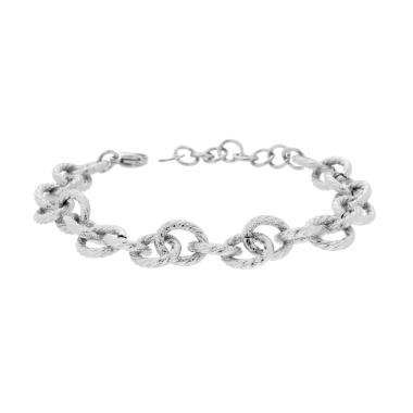 Bracciale Catena Forzatina Tonda Godronata in ACCIAIO