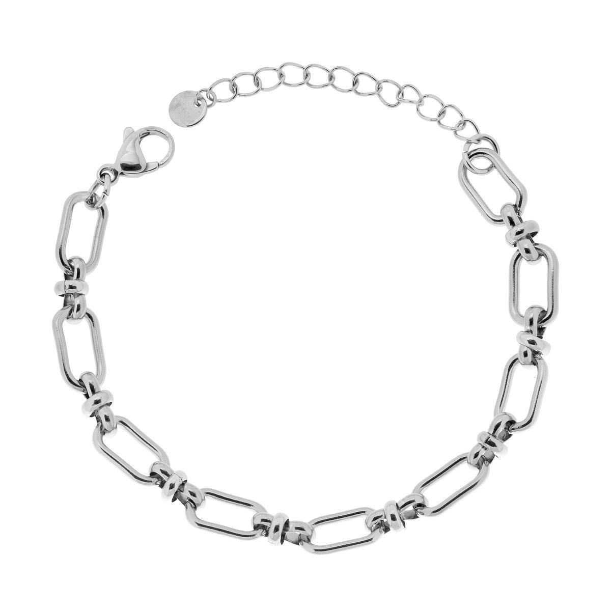 Bracciale Catena Forzatina con Nodi in ACCIAIO