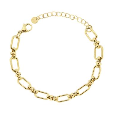 Bracciale Catena Forzatina con Nodi in ACCIAIO colore Oro
