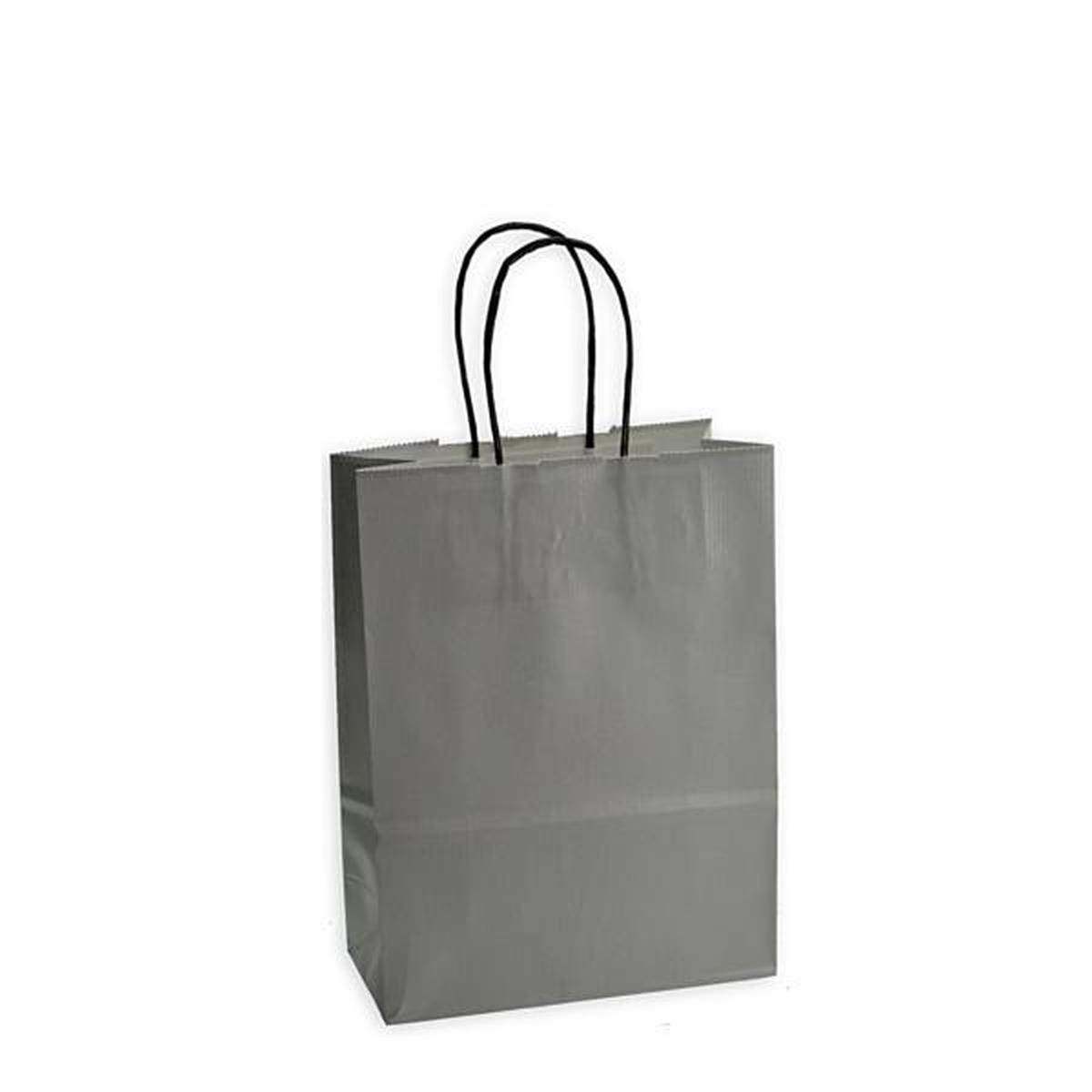 Shopper in carta h.24 x l.18 x p.8 cm colore grigio