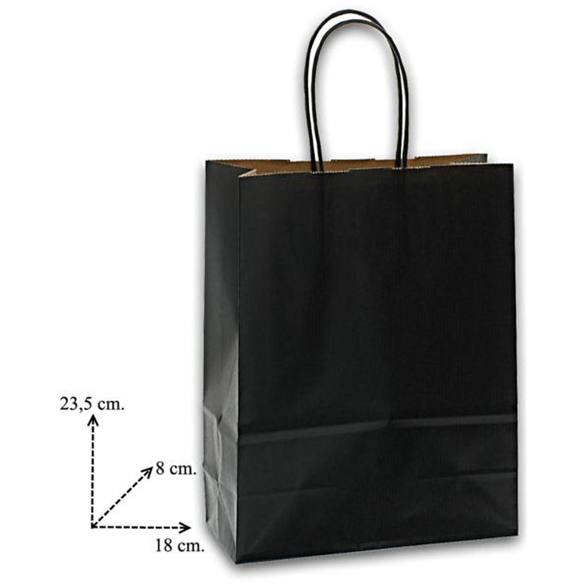 Shopper in carta h.24 x l.18 x p.8 cm colore nero