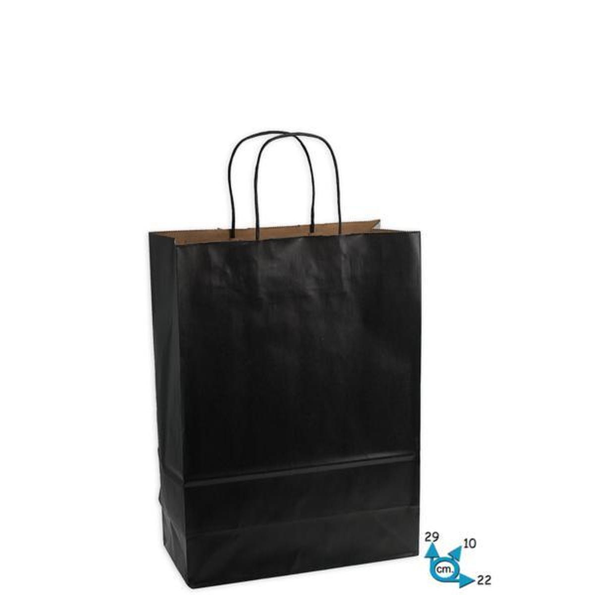 Shopper in carta h.29 x l.22 x p.10 cm colore nero