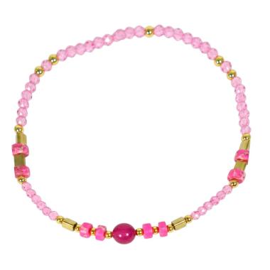 Bracciale donna con pietre in agata fucsia