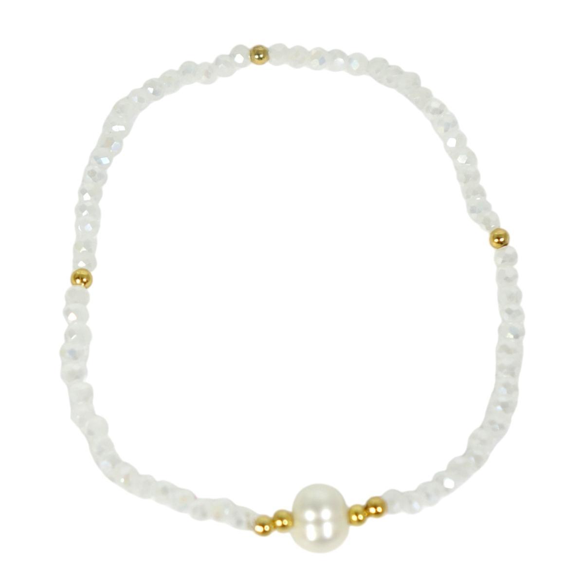 Bracciale donna con pietre in moonstone e perla
