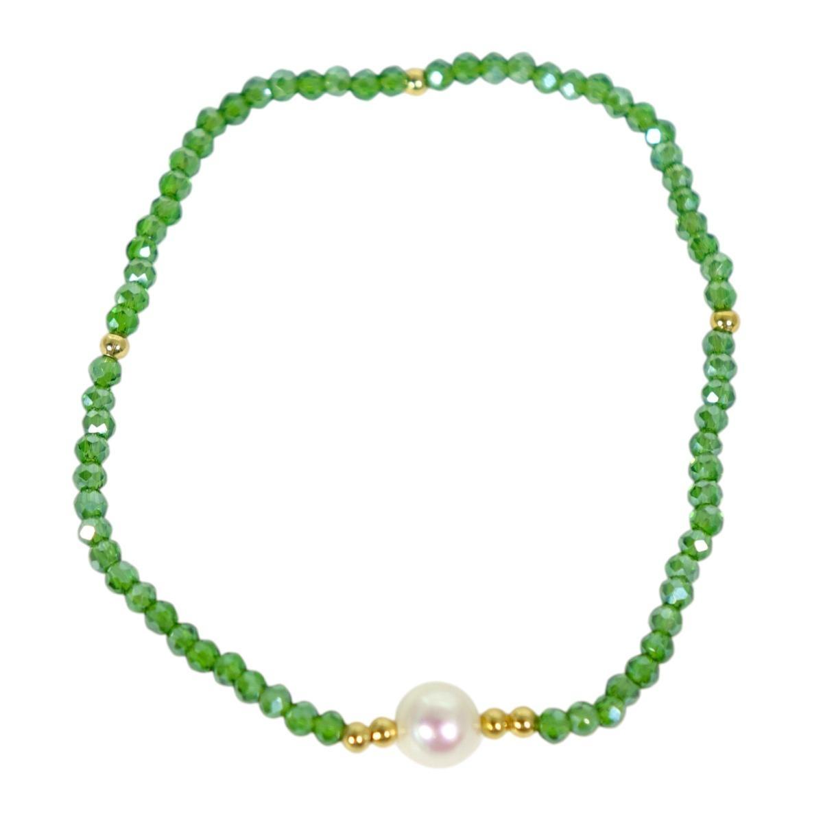 Bracciale donna con pietre in peridot e perla