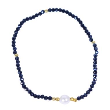 Bracciale donna con pietre in ematite e perla