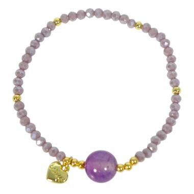 Bracciale donna con pietre da 10 mm in agata viola