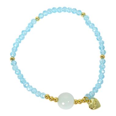 Bracciale donna con pietre da 10 mm in acqua marina azzurra