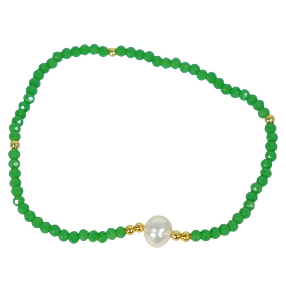 Bracciale donna con pietre in avventurina e perla