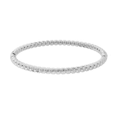 Bracciale Rigido modello Schiava Palline Diamantate in ACCIAIO <BR>