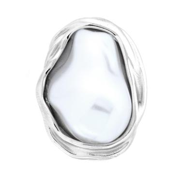Anello con Nido con Perla Scaramazza in ACCIAIO