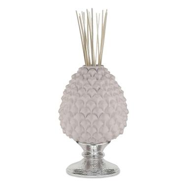 Diffusore ambienti pignatortora base argento h.15,5 cm Valenti