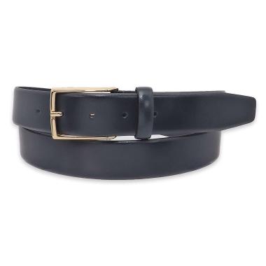 Cintura uomo made in italy in pelle box senza cuciture fibbia oro 35mm