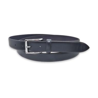 Cintura uomo made in italy in pelle box senza cuciture fibbia argento