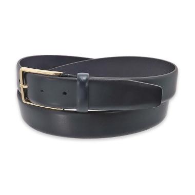 Cintura uomo made in italy in pelle abrasivata senza cuciture fibbia oro 35mm