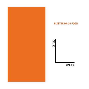 26 fogli carta velina f.to 50 x 76 colore arancio blister gr.20
