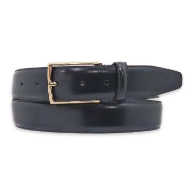 Cintura uomo made in italy in pelle abrasivata una cucitura fibbia oro 35mm