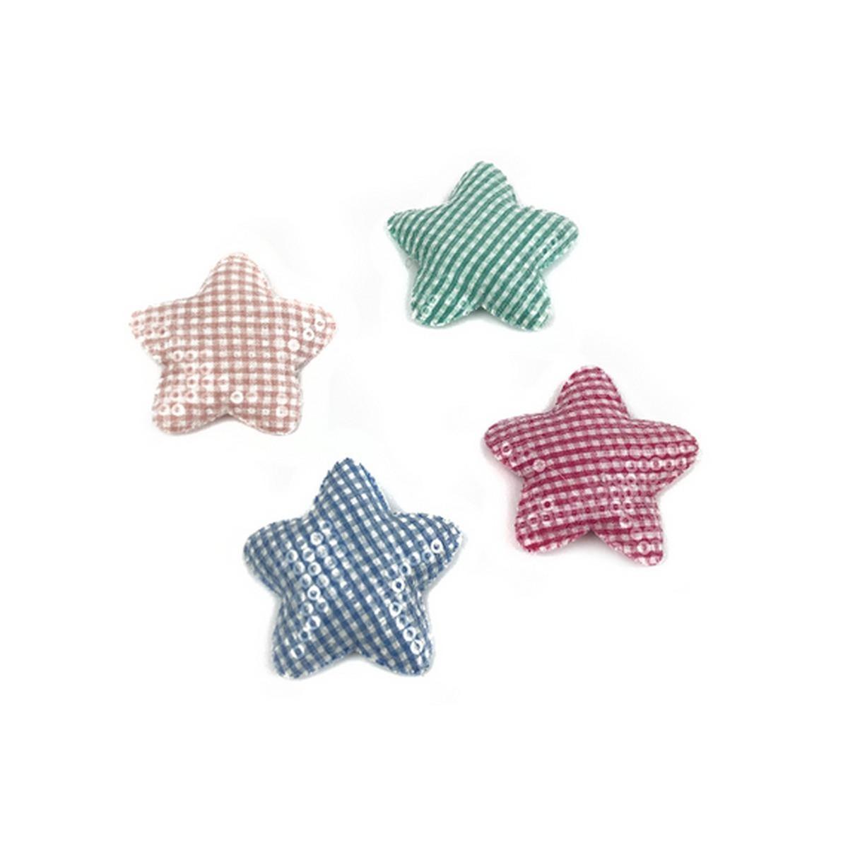Fermaglio clic clac stella per capelli a quadretti