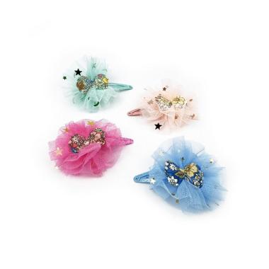 Clic clac tulle con fiocco pvc fiorato