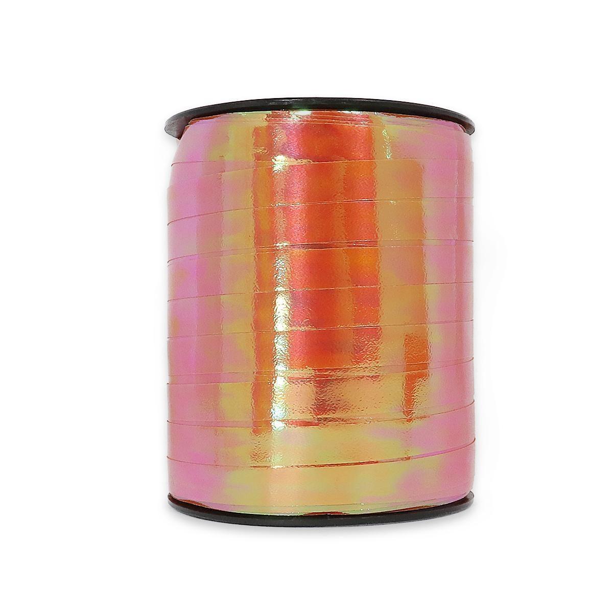 Rocchetto nastro fantasia  perlato arancio  mm.10 x 250 mt.