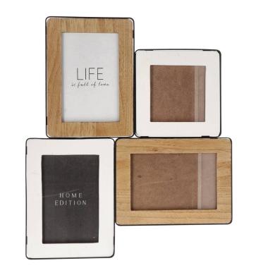 Portafoto in metallo e mdf 4 foto 33x38 cm