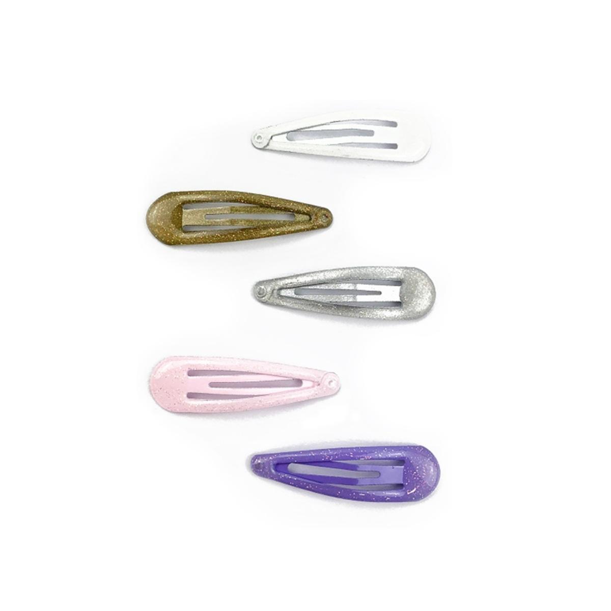 Fermaglio clic clac per capelli 5 cm smaltato glitter